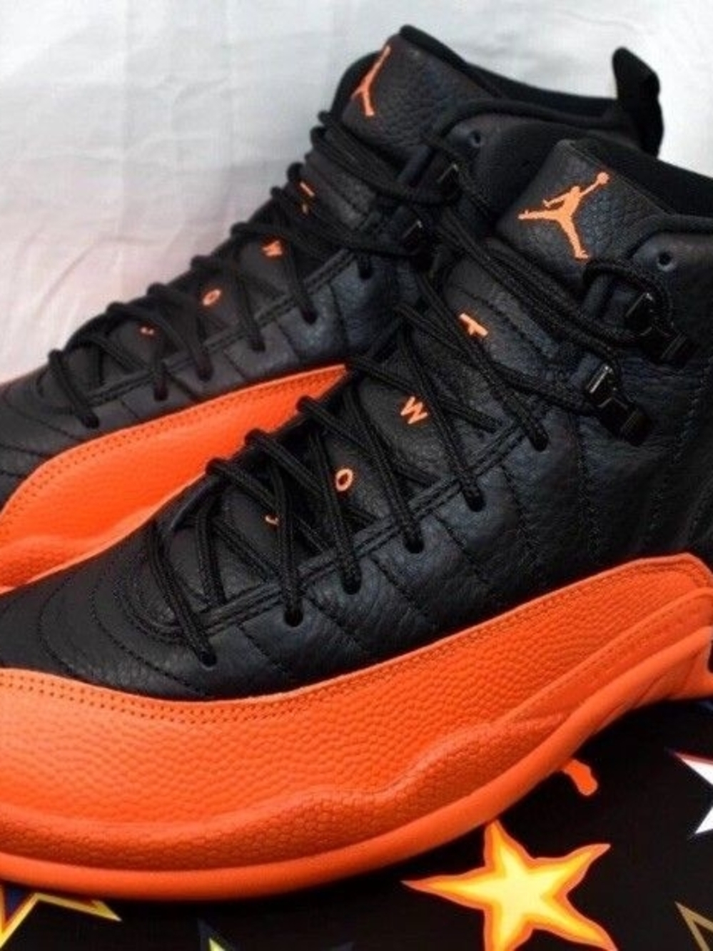 Jordan Men's High-Top Sneakers in Black and Orange/ Missing Box! Size 12 - Picture 2 of 2